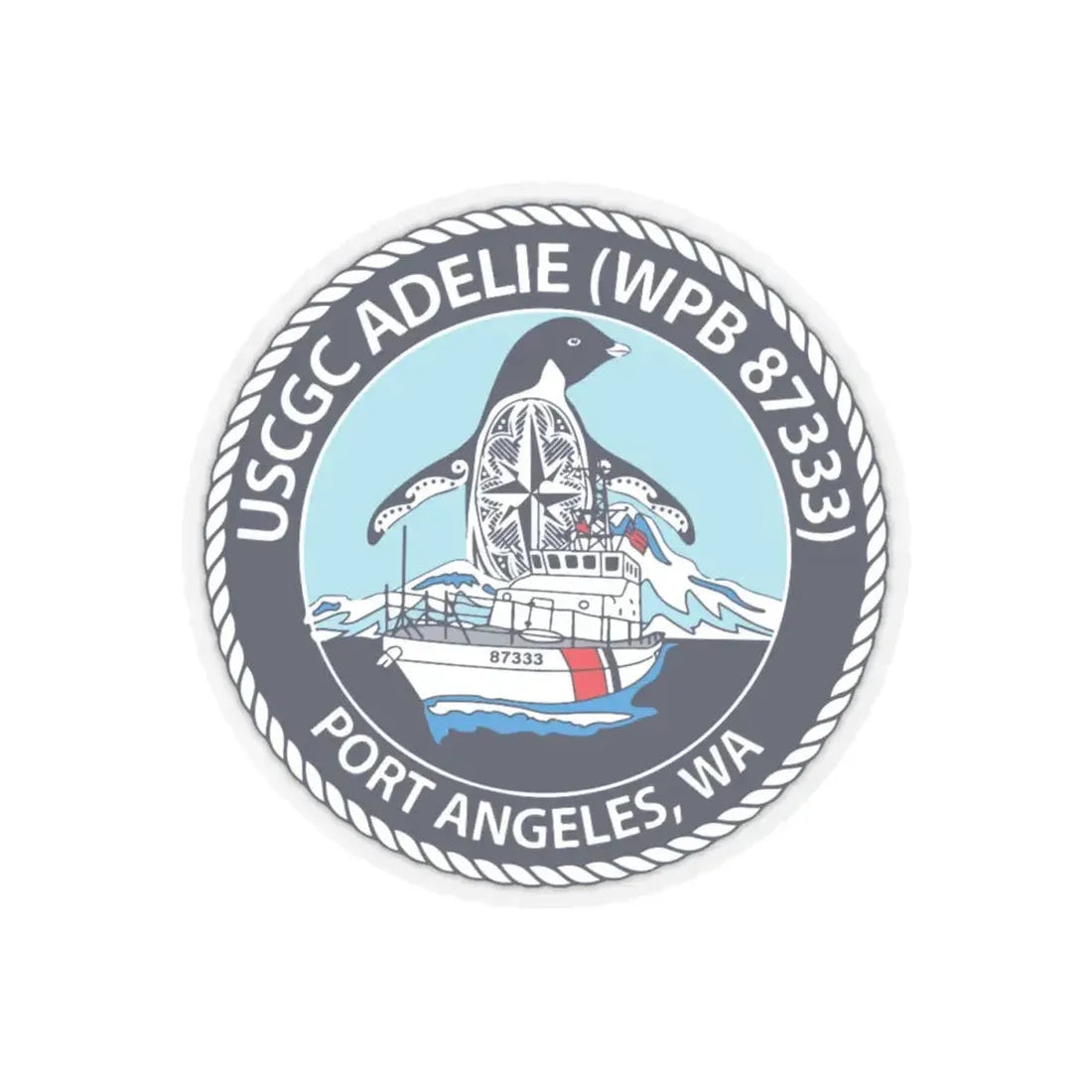 USCGC Adelie (U.S. Coast Guard) STICKER Vinyl Kiss-Cut Decal 4 Inch Transparent - The Sticker Space
