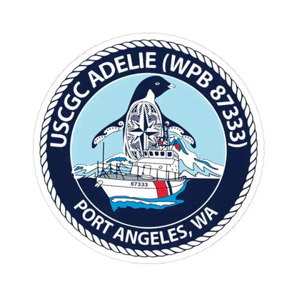 USCGC Adelie (U.S. Coast Guard) STICKER Vinyl Kiss-Cut Decal 4 Inch White - The Sticker Space