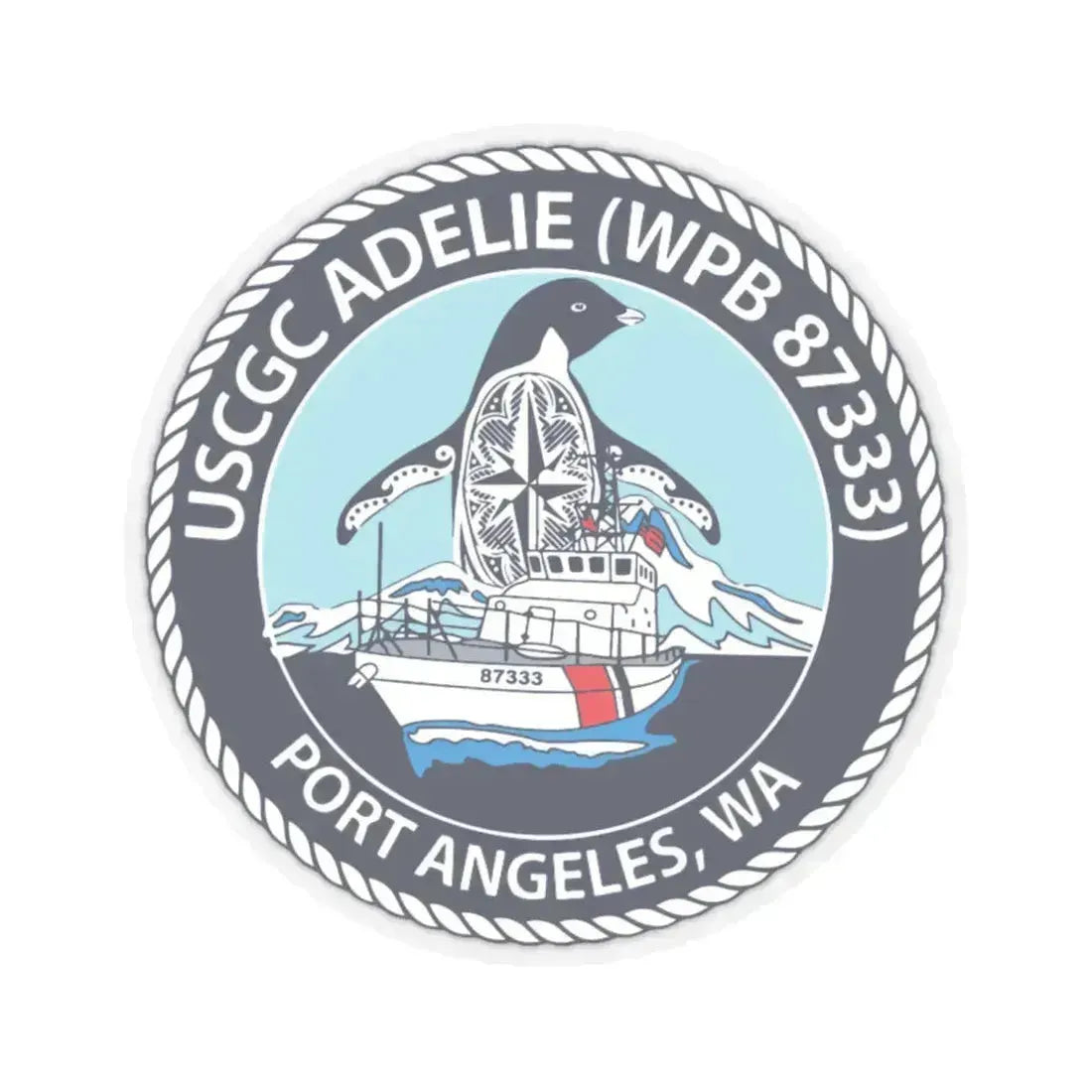 USCGC Adelie (U.S. Coast Guard) STICKER Vinyl Kiss-Cut Decal 6 Inch Transparent - The Sticker Space