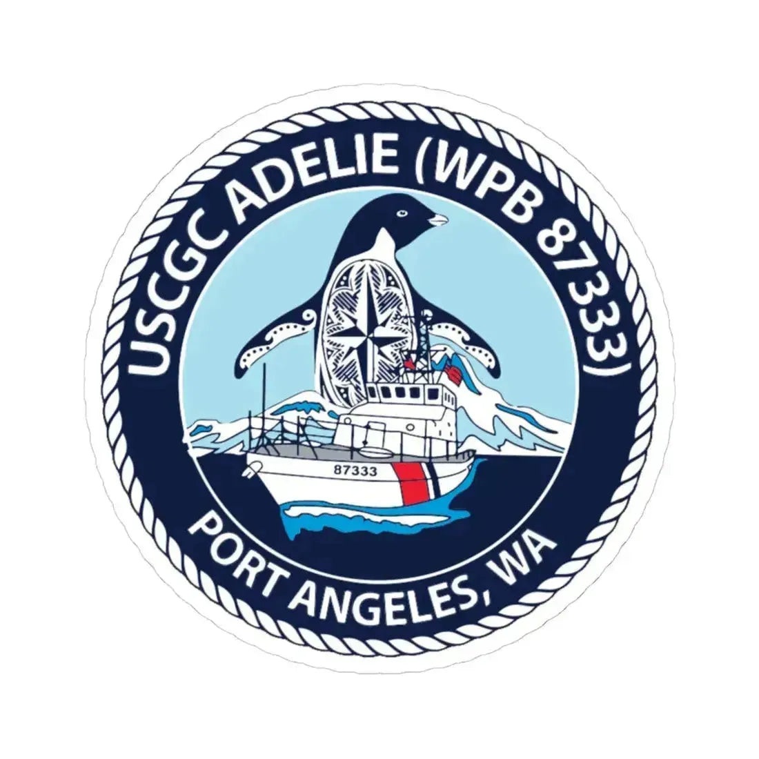 USCGC Adelie (U.S. Coast Guard) STICKER Vinyl Kiss-Cut Decal 6 Inch White - The Sticker Space