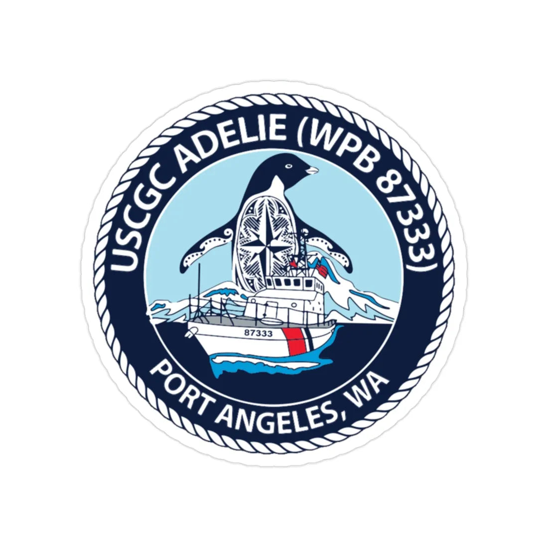 USCGC Adelie (U.S. Coast Guard) Transparent STICKER Die-Cut Vinyl Decal 2 Inch - The Sticker Space