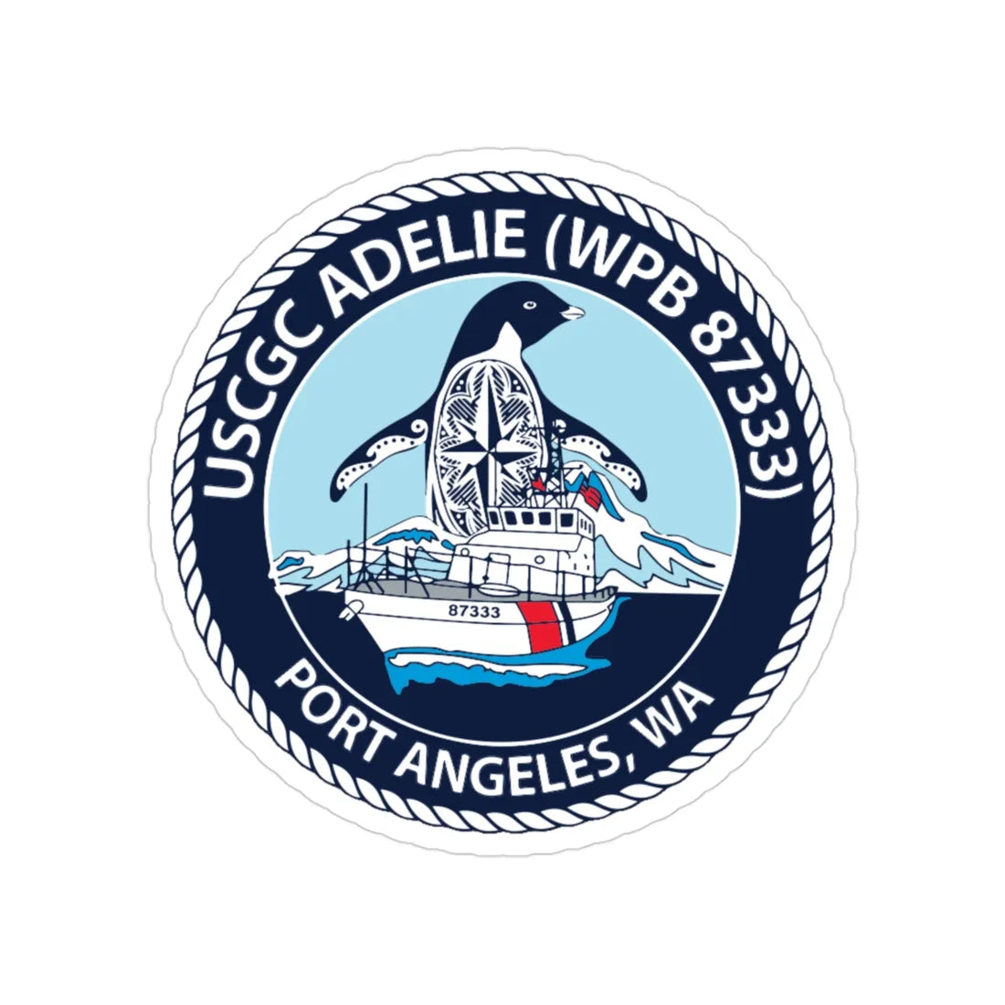 USCGC Adelie (U.S. Coast Guard) Transparent STICKER Die-Cut Vinyl Decal 3 Inch - The Sticker Space