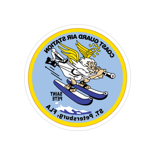 USCGC Air Station St Petersburg FLA (U.S. Coast Guard) REVERSE PRINT Transparent STICKER-2" × 2"-The Sticker Space