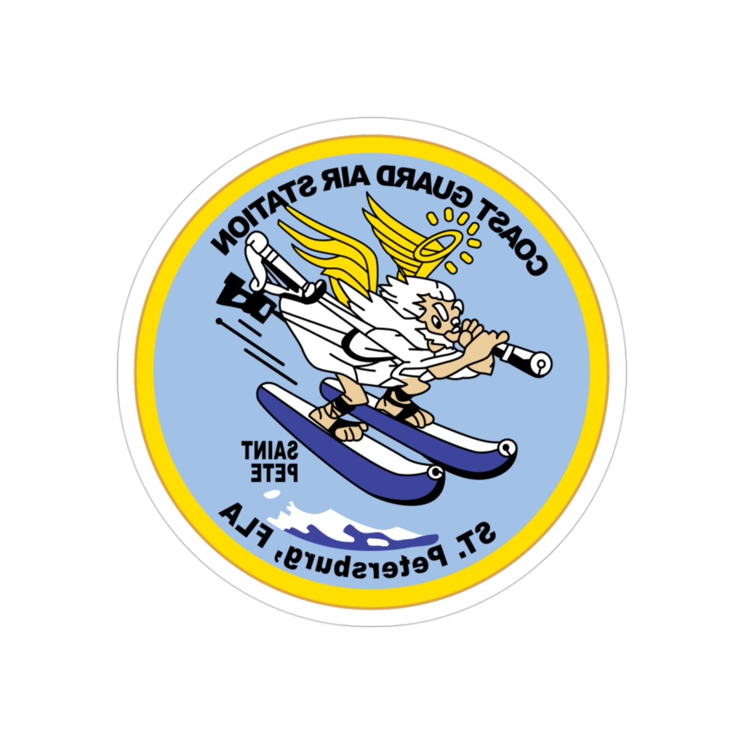 USCGC Air Station St Petersburg FLA (U.S. Coast Guard) REVERSE PRINT Transparent STICKER-3" × 3"-The Sticker Space