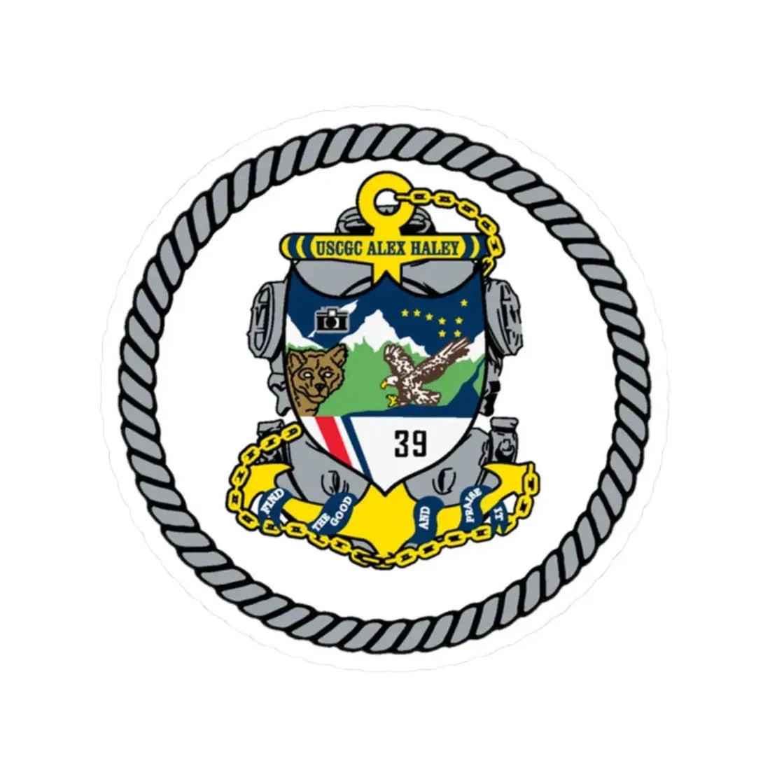 USCGC Alex Haley 39 (U.S. Coast Guard) STICKER Vinyl Kiss-Cut Decal 2 Inch White - The Sticker Space