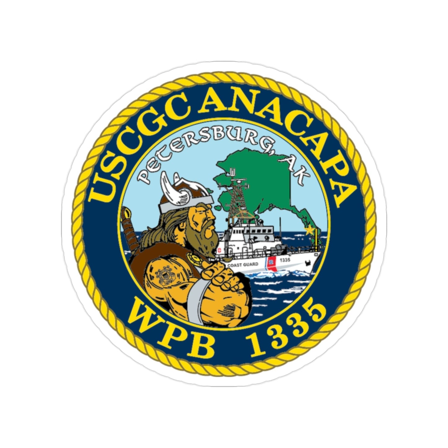 USCGC Anacapa WPB 1335 Petersburg AK (U.S. Coast Guard) Transparent STICKER Die-Cut Vinyl Decal-2 Inch-The Sticker Space