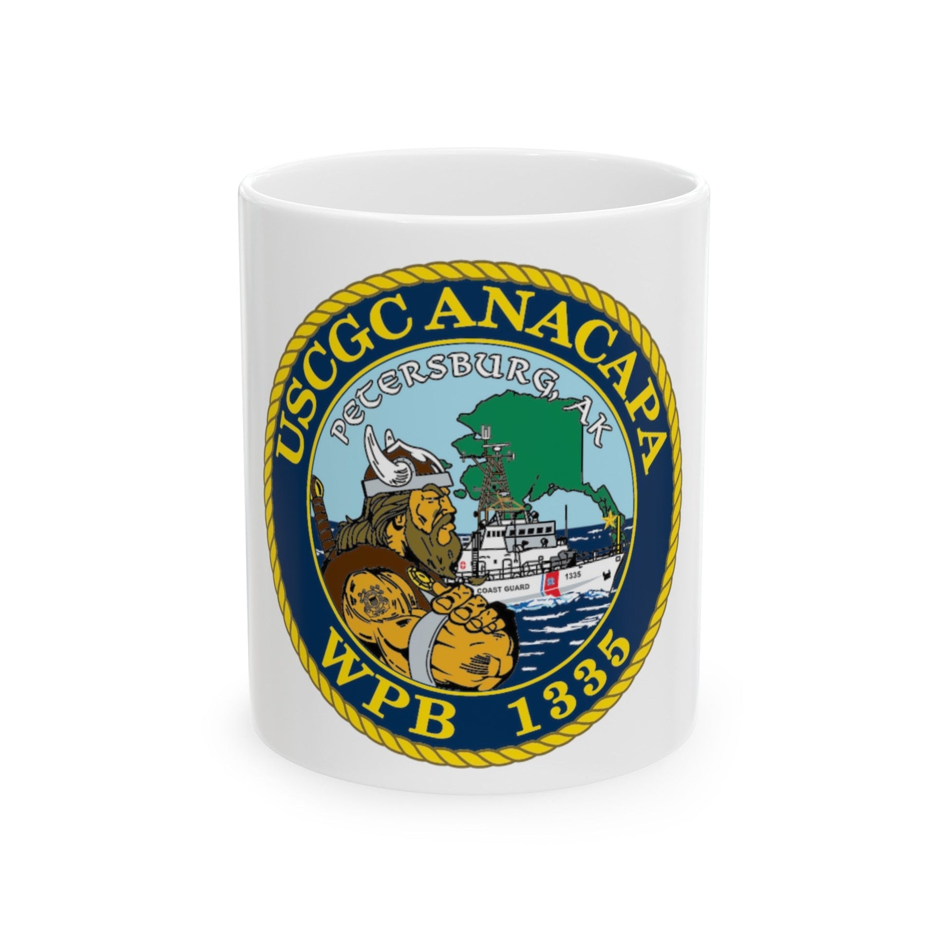 USCGC Anacapa WPB 1335 Petersburg AK (U.S. Coast Guard) White Coffee Mug-11oz-The Sticker Space