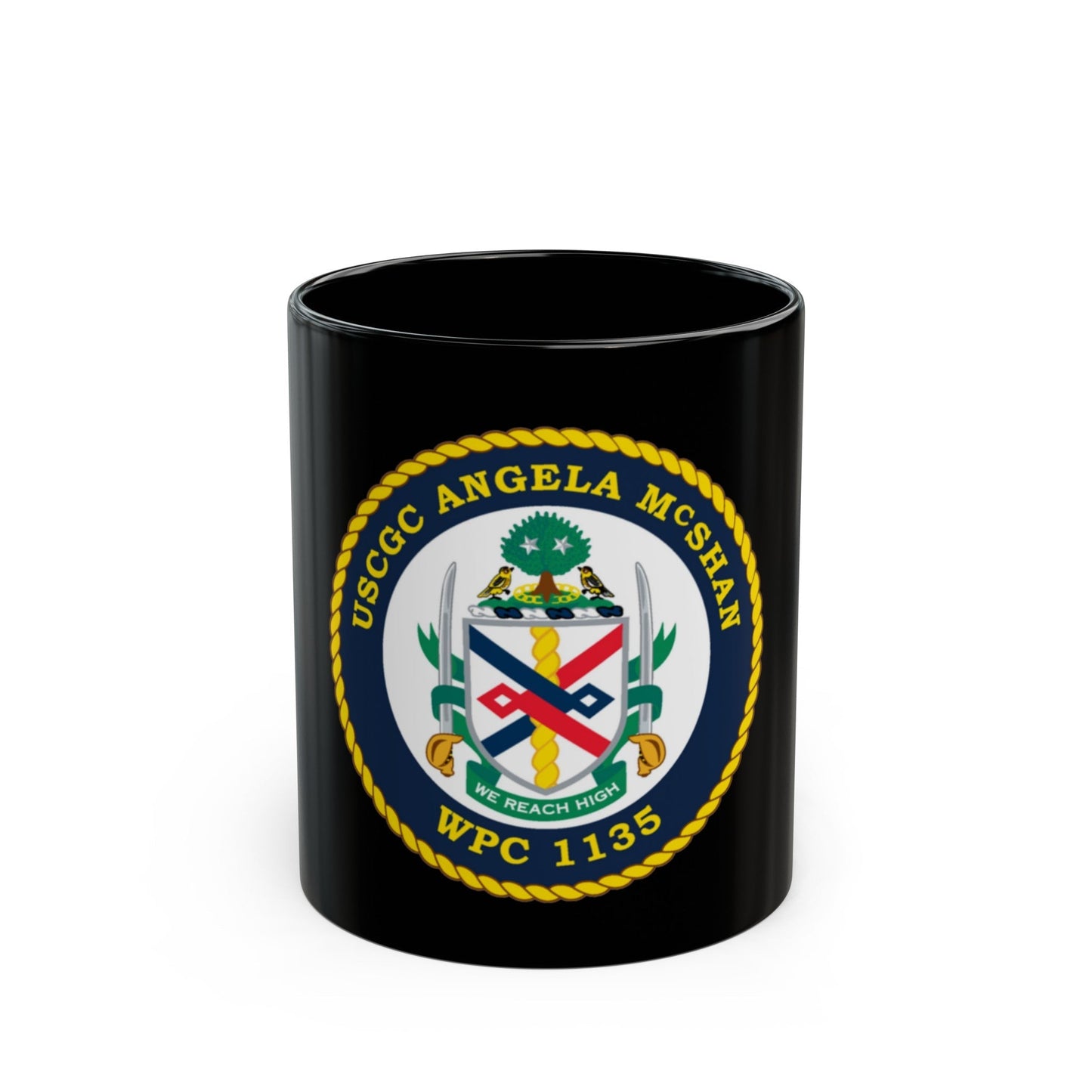 USCGC ANGELA McSHAN WPC 1135 (U.S. Coast Guard) Black Coffee Mug-11oz-The Sticker Space