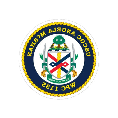 USCGC ANGELA McSHAN WPC 1135 (U.S. Coast Guard) REVERSE PRINT Transparent Die-Cut STICKER 5 Inch Die-Cut Transparent - The Sticker Space