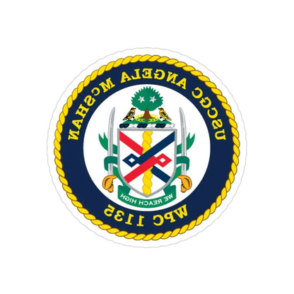 USCGC ANGELA McSHAN WPC 1135 (U.S. Coast Guard) REVERSE PRINT Transparent Die-Cut STICKER 6 Inch Die-Cut Transparent - The Sticker Space
