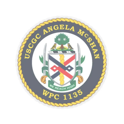USCGC ANGELA McSHAN WPC 1135 (U.S. Coast Guard) STICKER Vinyl Kiss-Cut Decal 2 Inch Transparent - The Sticker Space