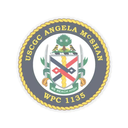 USCGC ANGELA McSHAN WPC 1135 (U.S. Coast Guard) STICKER Vinyl Kiss-Cut Decal 2 Inch Transparent - The Sticker Space
