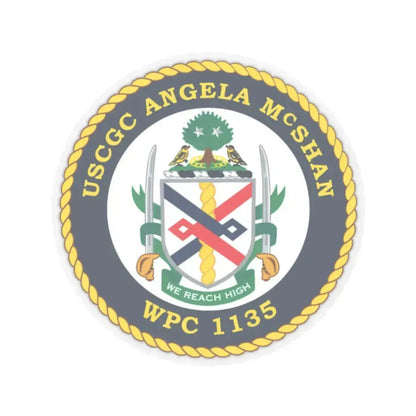 USCGC ANGELA McSHAN WPC 1135 (U.S. Coast Guard) STICKER Vinyl Kiss-Cut Decal 3 Inch Transparent - The Sticker Space