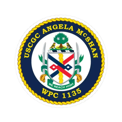 USCGC ANGELA McSHAN WPC 1135 (U.S. Coast Guard) STICKER Vinyl Kiss-Cut Decal 3 Inch White - The Sticker Space