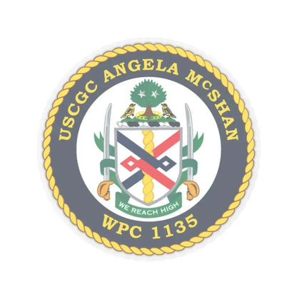 USCGC ANGELA McSHAN WPC 1135 (U.S. Coast Guard) STICKER Vinyl Kiss-Cut Decal 4 Inch Transparent - The Sticker Space