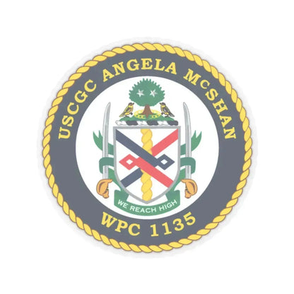 USCGC ANGELA McSHAN WPC 1135 (U.S. Coast Guard) STICKER Vinyl Kiss-Cut Decal 6 Inch Transparent - The Sticker Space