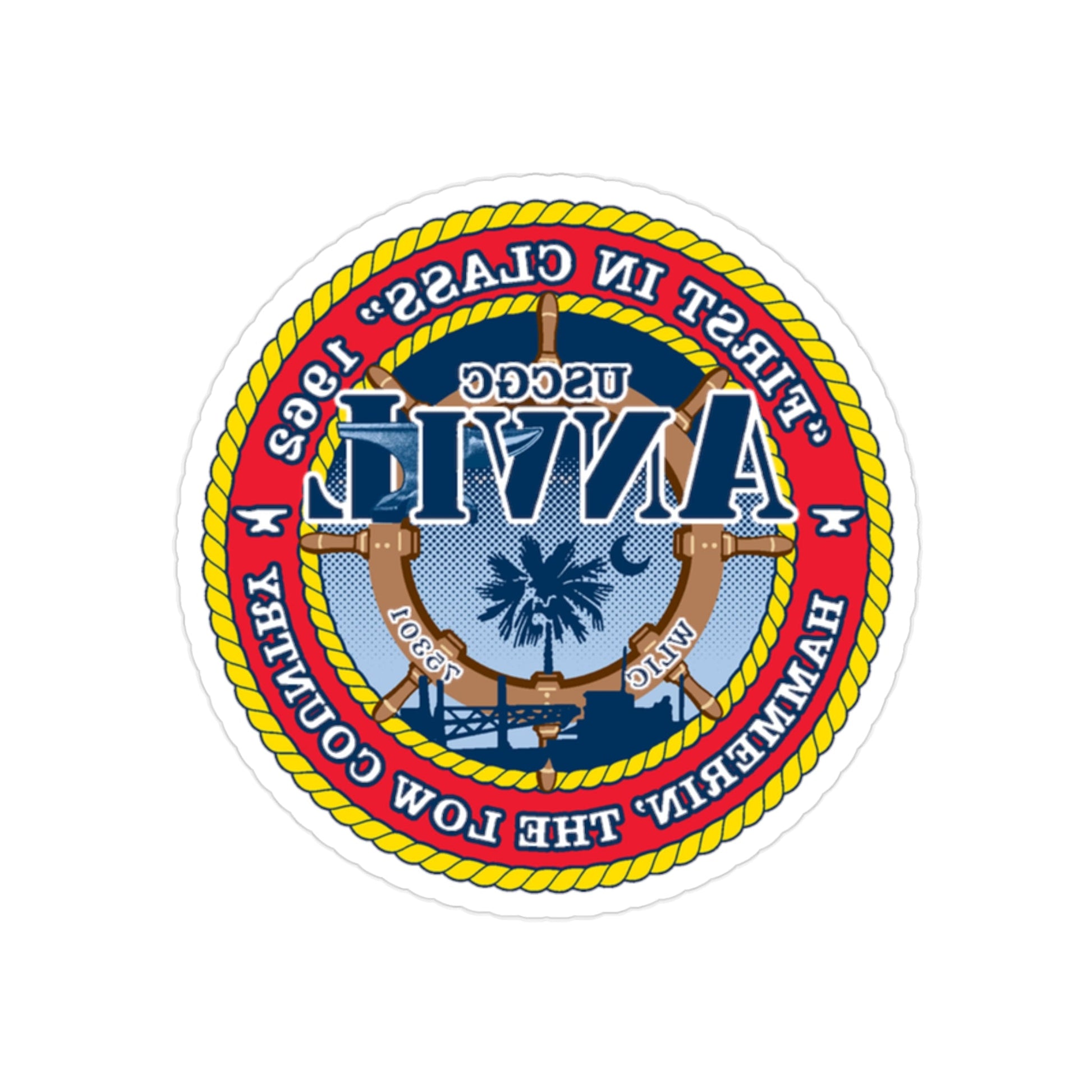 USCGC Anvil WLIC 75301 (U.S. Coast Guard) REVERSE PRINT Transparent STICKER-2" × 2"-The Sticker Space