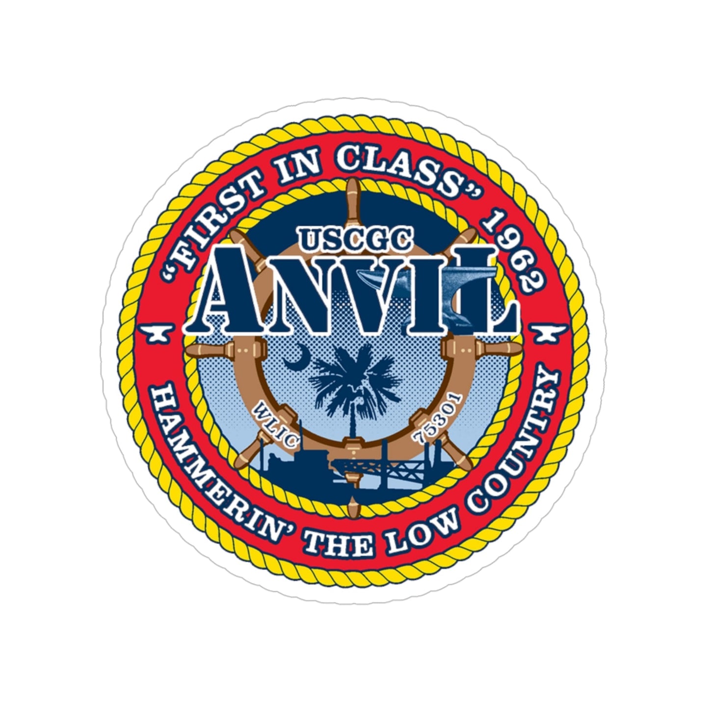 USCGC Anvil WLIC 75301 (U.S. Coast Guard) Transparent STICKER Die-Cut Vinyl Decal-4 Inch-The Sticker Space