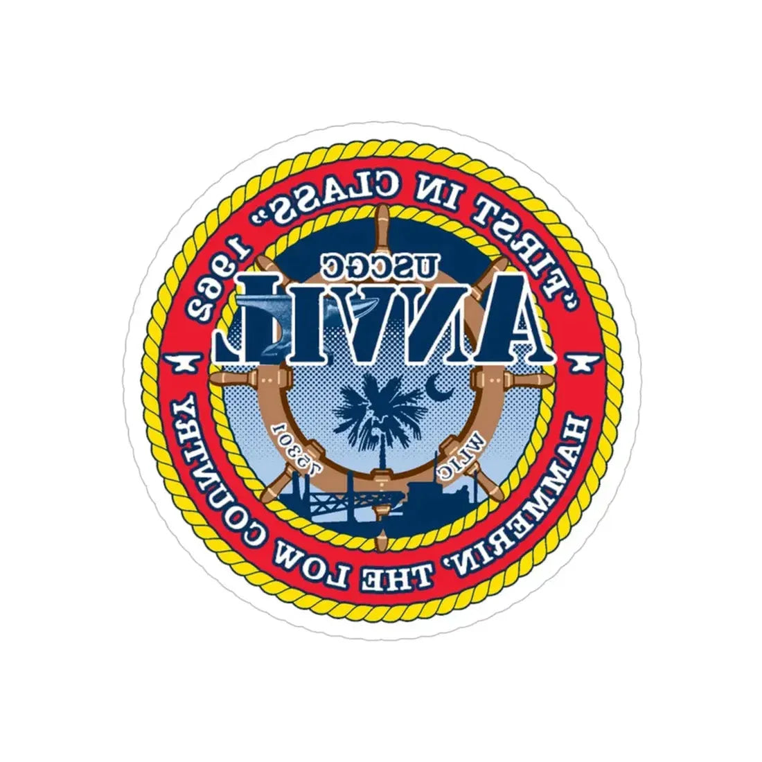 USCGC Anvil WLIC 75301 (U.S. Coast Guard) REVERSE PRINT Transparent Die-Cut STICKER 4 Inch Die-Cut Transparent - The Sticker Space