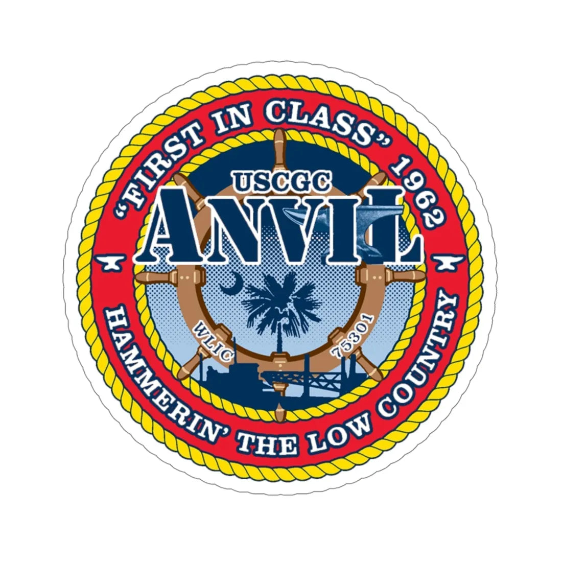 USCGC Anvil WLIC 75301 (U.S. Coast Guard) STICKER Vinyl Die-Cut Decal 4 Inch - The Sticker Space