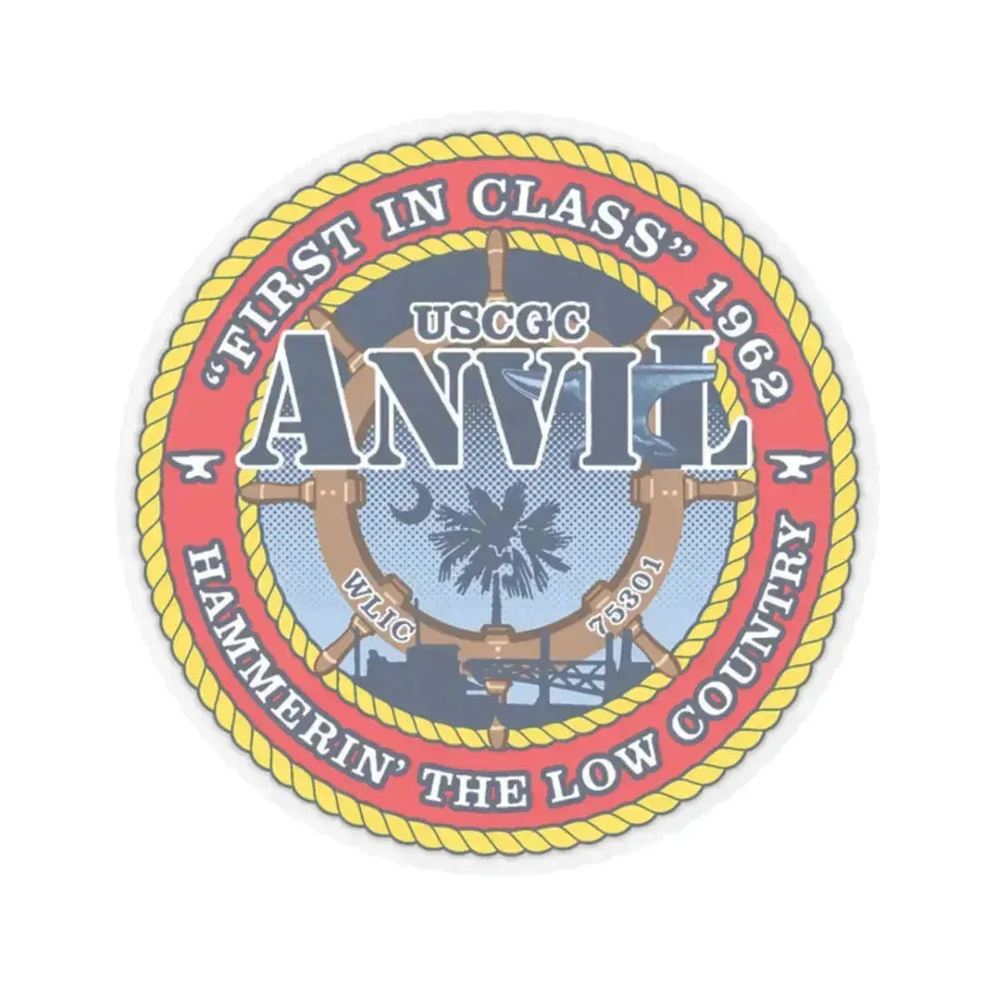 USCGC Anvil WLIC 75301 (U.S. Coast Guard) STICKER Vinyl Kiss-Cut Decal 3 Inch Transparent - The Sticker Space