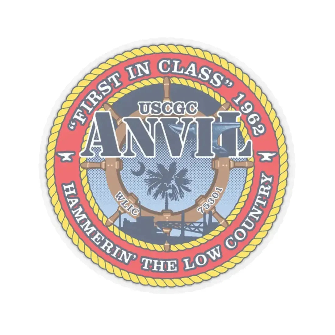 USCGC Anvil WLIC 75301 (U.S. Coast Guard) STICKER Vinyl Kiss-Cut Decal 3 Inch Transparent - The Sticker Space
