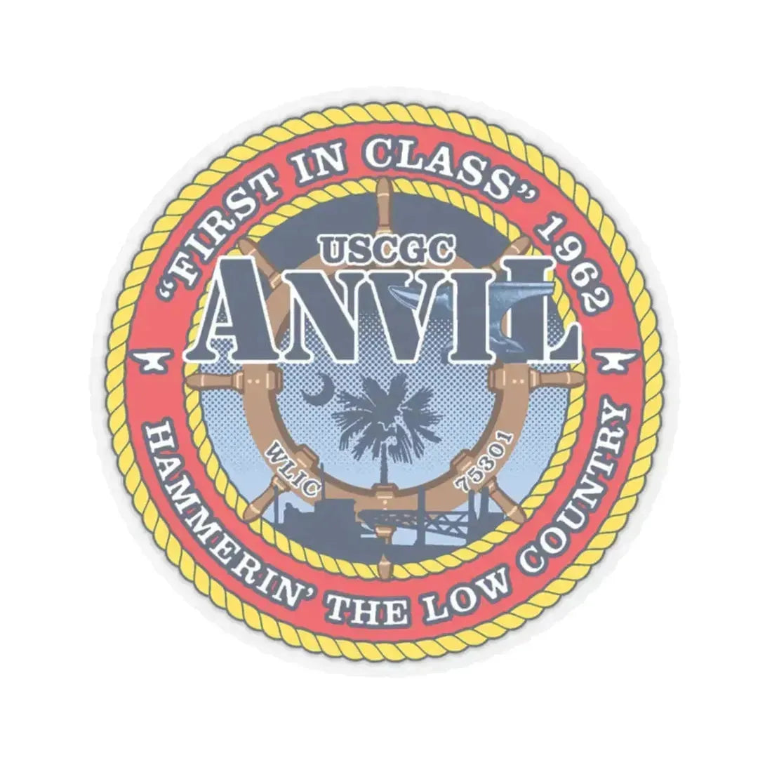 USCGC Anvil WLIC 75301 (U.S. Coast Guard) STICKER Vinyl Kiss-Cut Decal 4 Inch Transparent - The Sticker Space