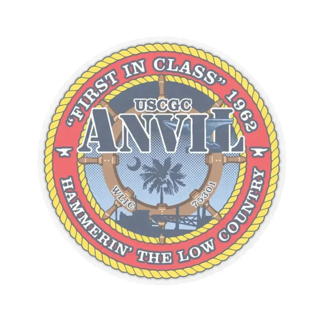 USCGC Anvil WLIC 75301 (U.S. Coast Guard) STICKER Vinyl Kiss-Cut Decal 4 Inch Transparent - The Sticker Space