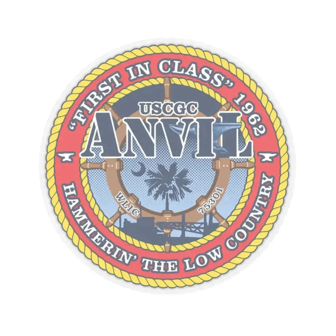 USCGC Anvil WLIC 75301 (U.S. Coast Guard) STICKER Vinyl Kiss-Cut Decal 6 Inch Transparent - The Sticker Space