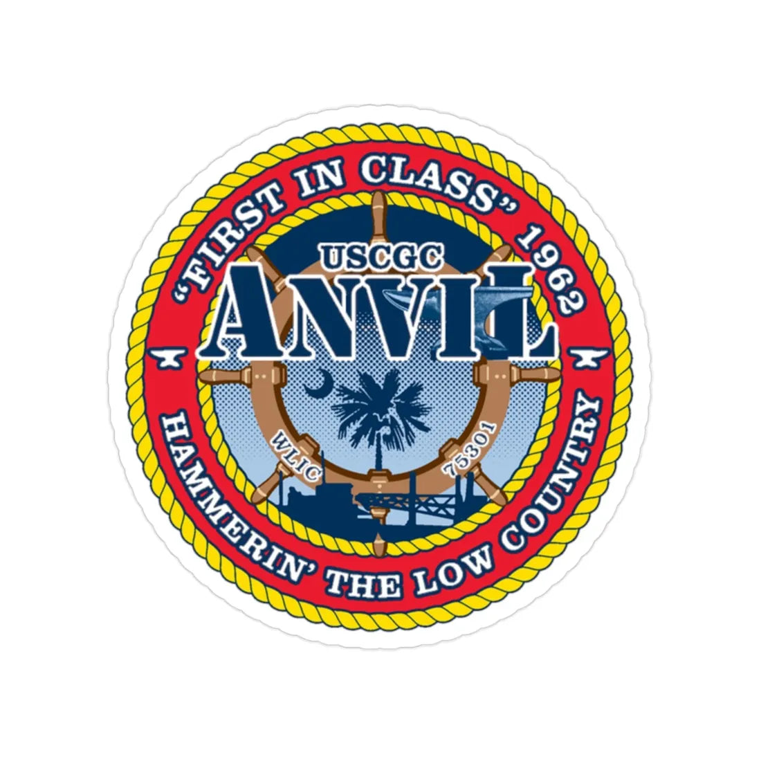USCGC Anvil WLIC 75301 (U.S. Coast Guard) Transparent STICKER Die-Cut Vinyl Decal 2 Inch - The Sticker Space