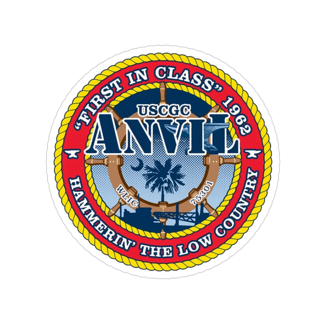 USCGC Anvil WLIC 75301 (U.S. Coast Guard) Transparent STICKER Die-Cut Vinyl Decal 4 Inch - The Sticker Space