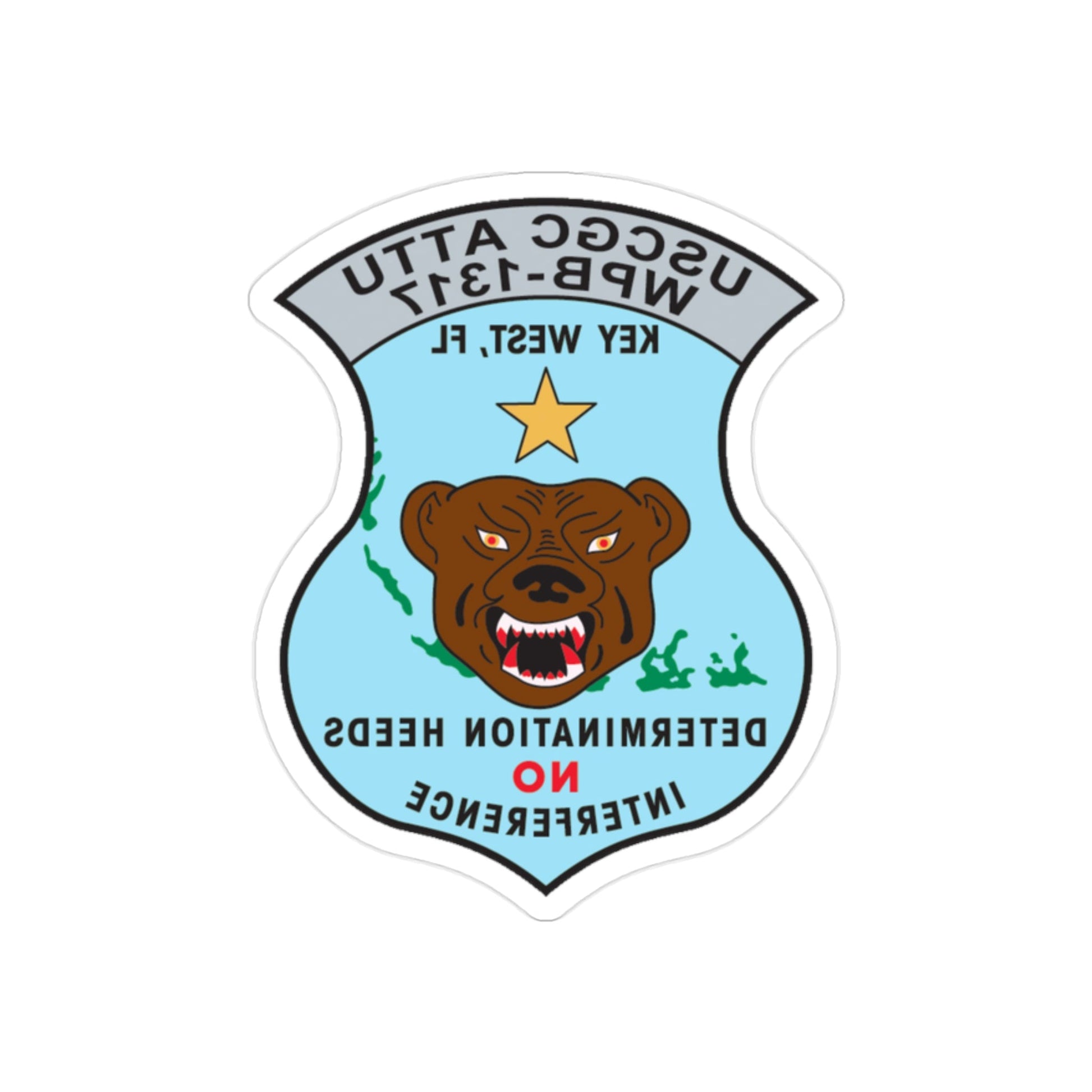 USCGC Attu WPB 1317 Key West FL (U.S. Coast Guard) REVERSE PRINT Transparent STICKER-2" × 2"-The Sticker Space