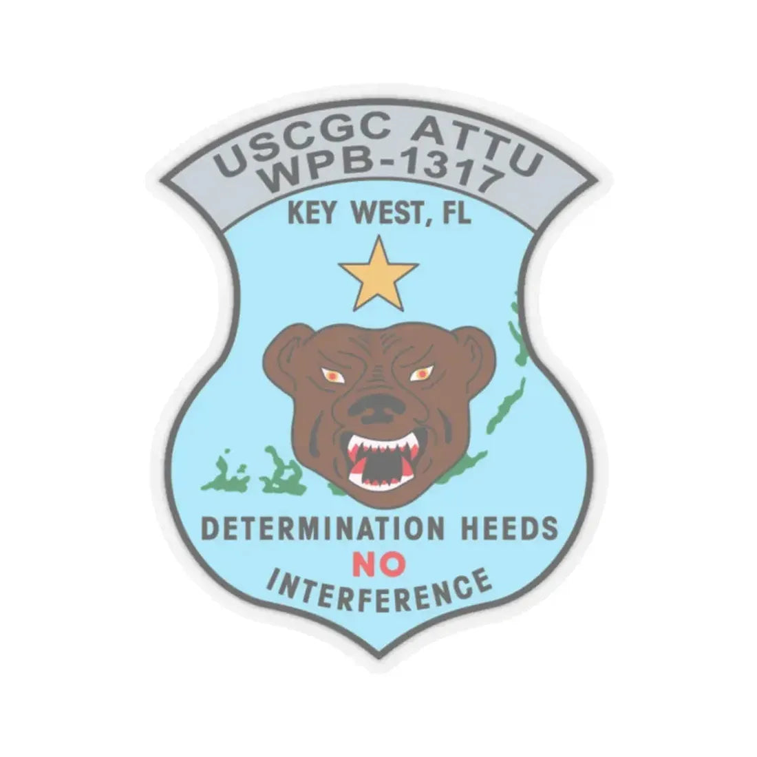 USCGC Attu WPB 1317   Key West FL (U.S. Coast Guard) STICKER Vinyl Kiss-Cut Decal 2 Inch Transparent - The Sticker Space