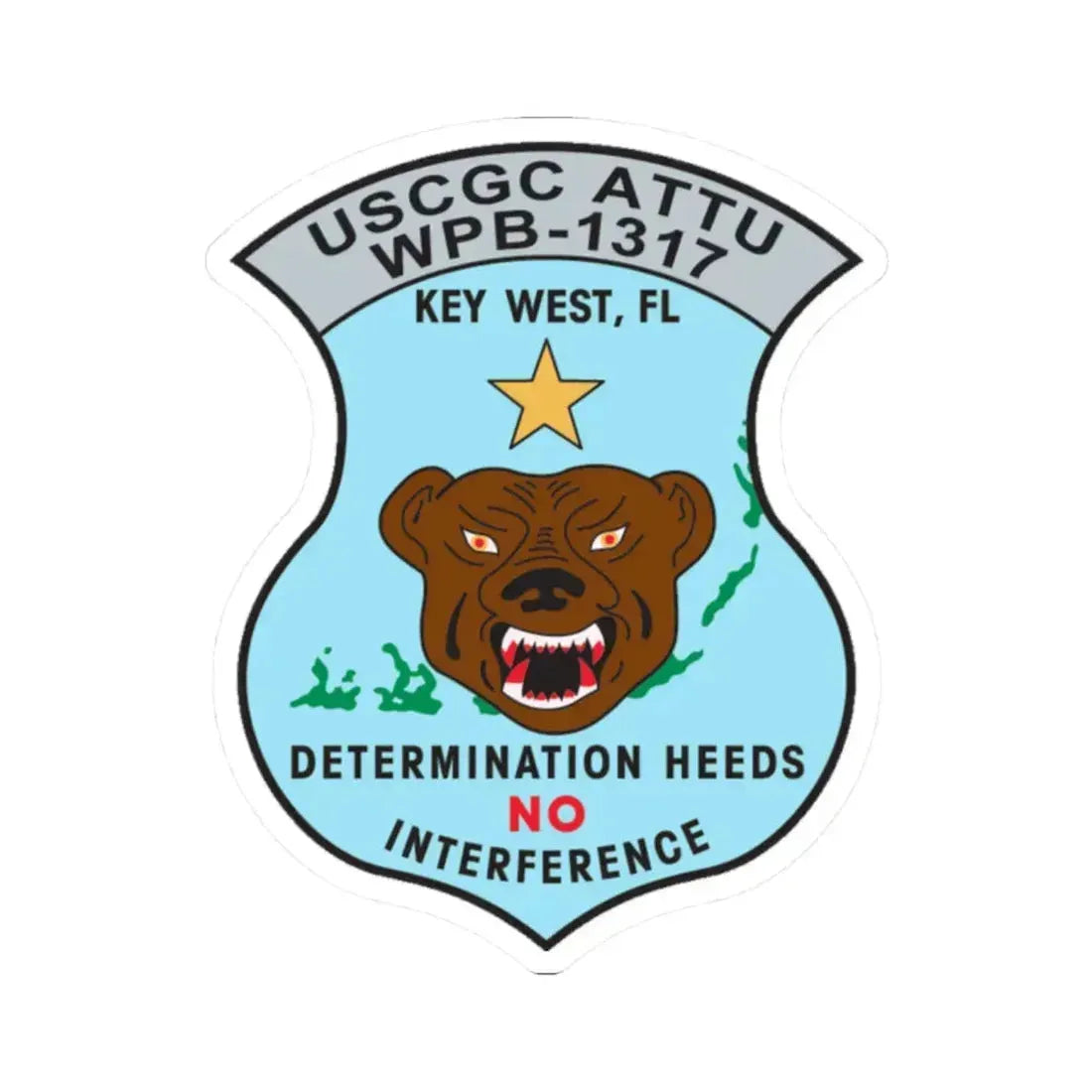 USCGC Attu WPB 1317   Key West FL (U.S. Coast Guard) STICKER Vinyl Kiss-Cut Decal 2 Inch White - The Sticker Space