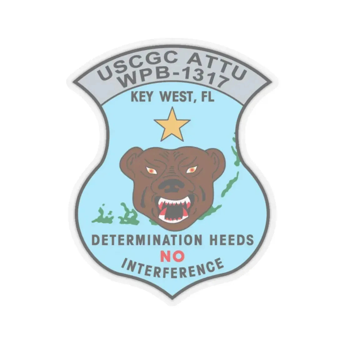 USCGC Attu WPB 1317   Key West FL (U.S. Coast Guard) STICKER Vinyl Kiss-Cut Decal 3 Inch Transparent - The Sticker Space