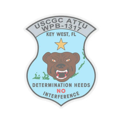 USCGC Attu WPB 1317   Key West FL (U.S. Coast Guard) STICKER Vinyl Kiss-Cut Decal 3 Inch Transparent - The Sticker Space