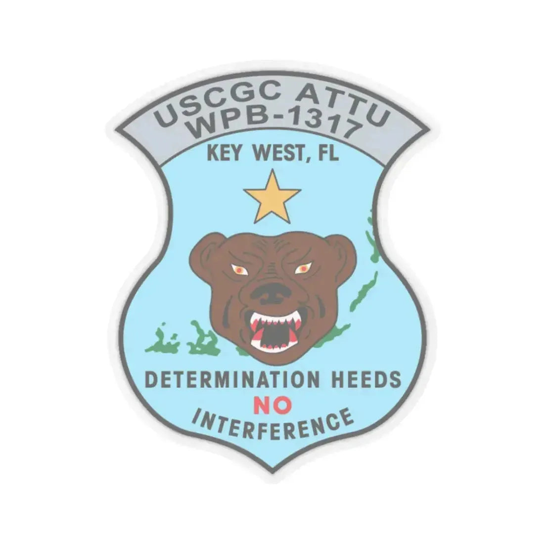 USCGC Attu WPB 1317   Key West FL (U.S. Coast Guard) STICKER Vinyl Kiss-Cut Decal 3 Inch Transparent - The Sticker Space