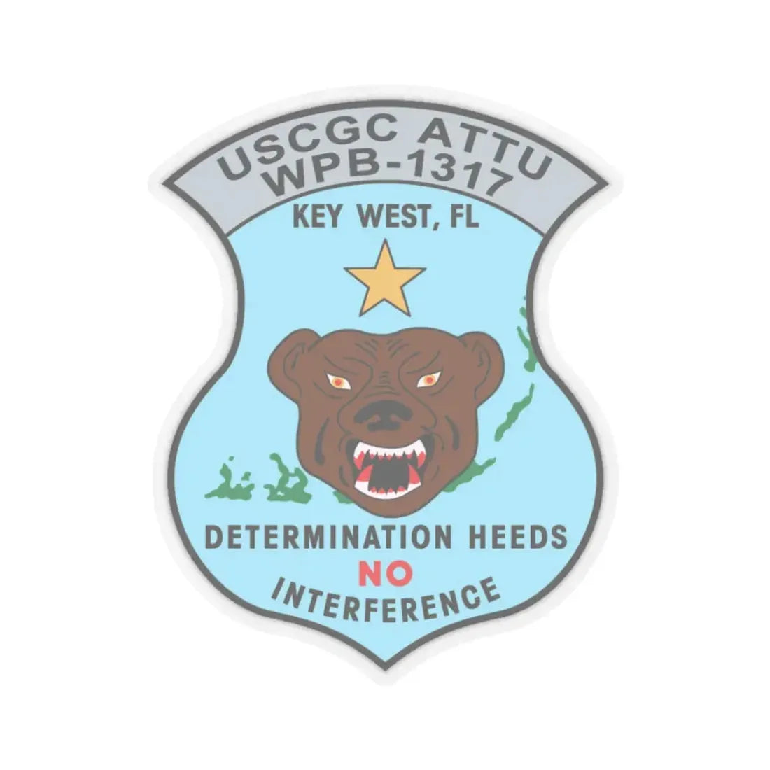 USCGC Attu WPB 1317   Key West FL (U.S. Coast Guard) STICKER Vinyl Kiss-Cut Decal 4 Inch Transparent - The Sticker Space