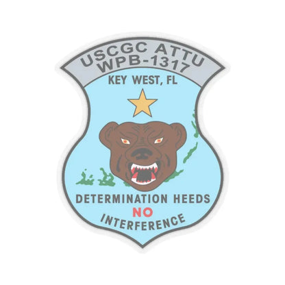 USCGC Attu WPB 1317   Key West FL (U.S. Coast Guard) STICKER Vinyl Kiss-Cut Decal 4 Inch Transparent - The Sticker Space