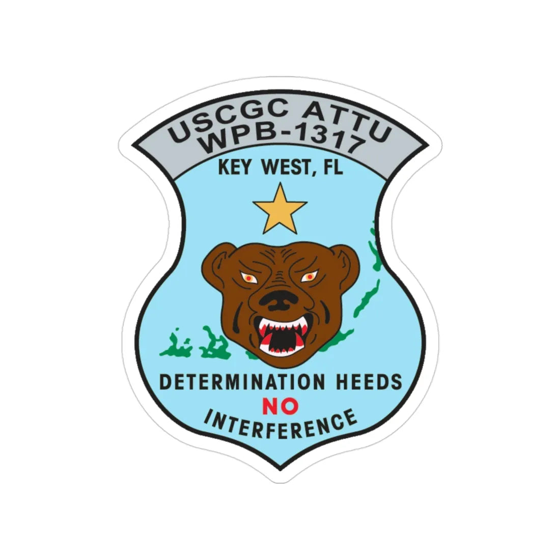 USCGC Attu WPB 1317 Key West FL (U.S. Coast Guard) Transparent STICKER Die-Cut Vinyl Decal 3 Inch - The Sticker Space