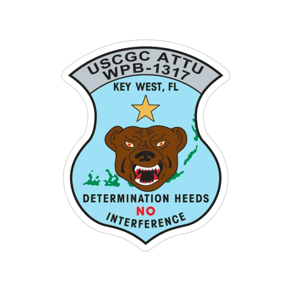 USCGC Attu WPB 1317 Key West FL (U.S. Coast Guard) Transparent STICKER Die-Cut Vinyl Decal 4 Inch - The Sticker Space