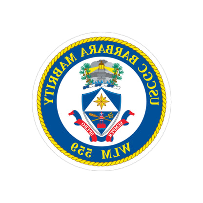 USCGC Barbara Mabrity WLM 559 (U.S. Coast Guard) REVERSE PRINT Transparent STICKER-2" × 2"-The Sticker Space