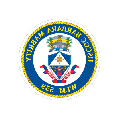 USCGC Barbara Mabrity WLM 559 (U.S. Coast Guard) REVERSE PRINT Transparent STICKER-3" × 3"-The Sticker Space