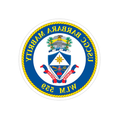 USCGC Barbara Mabrity WLM 559 (U.S. Coast Guard) REVERSE PRINT Transparent STICKER-4" × 4"-The Sticker Space