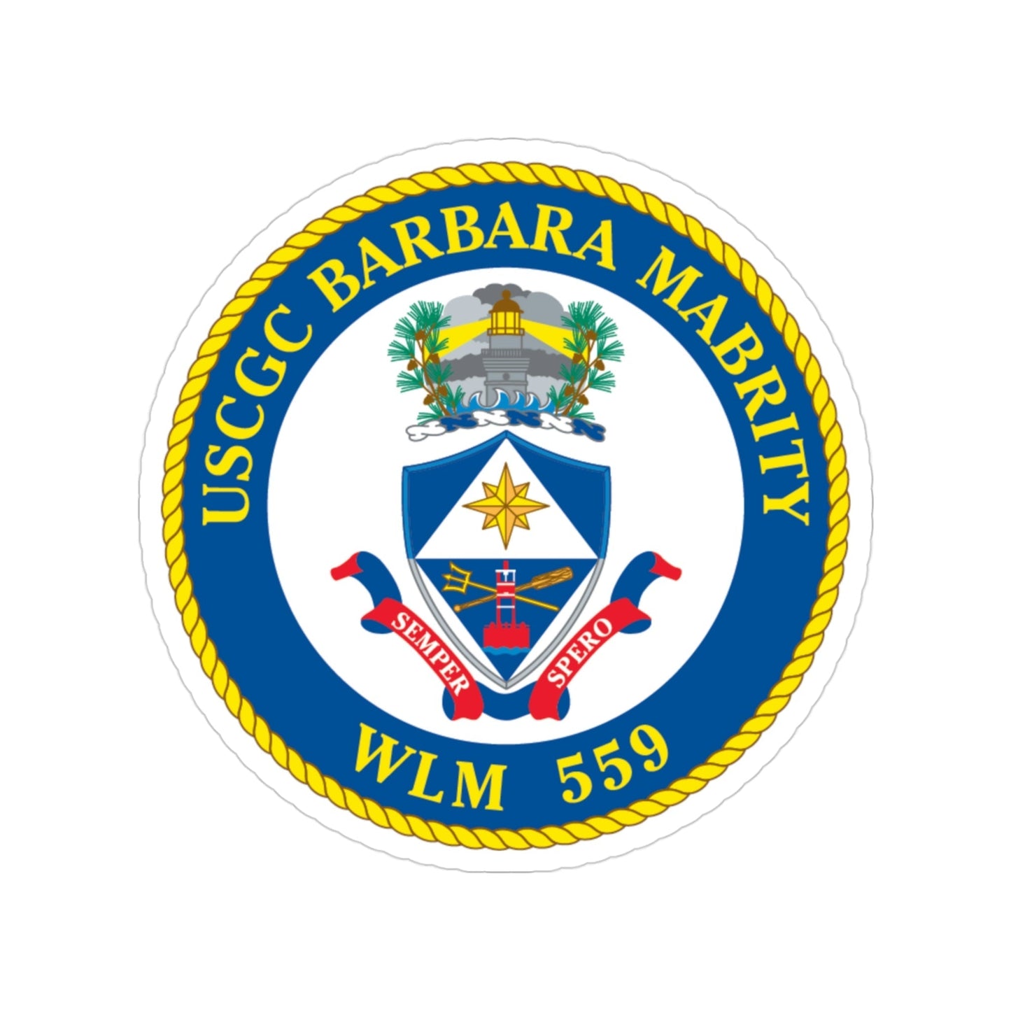 USCGC Barbara Mabrity WLM 559 (U.S. Coast Guard) Transparent STICKER Die-Cut Vinyl Decal-3 Inch-The Sticker Space