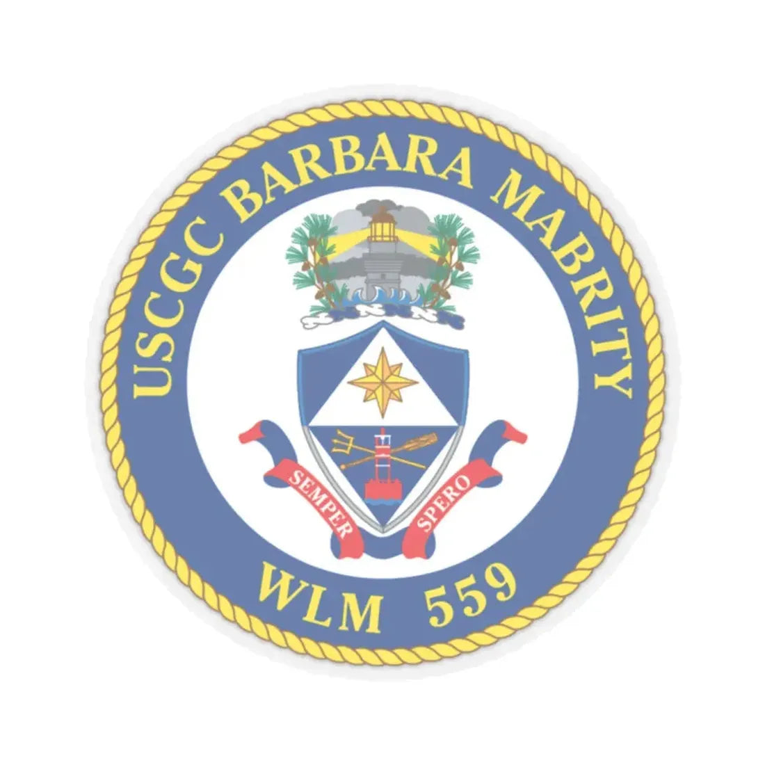 USCGC Barbara Mabrity WLM 559 (U.S. Coast Guard) STICKER Vinyl Kiss-Cut Decal 2 Inch Transparent - The Sticker Space