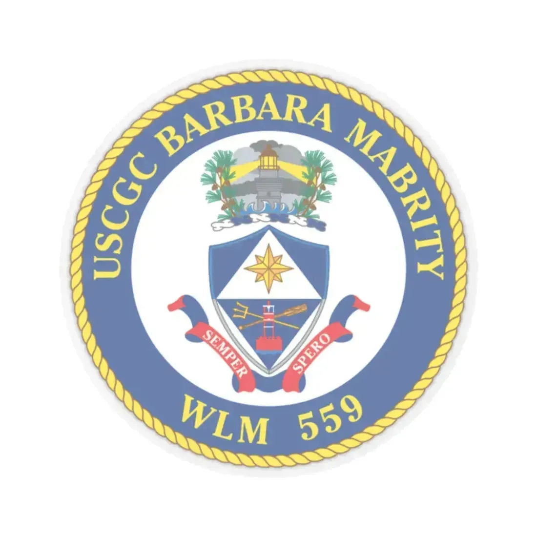 USCGC Barbara Mabrity WLM 559 (U.S. Coast Guard) STICKER Vinyl Kiss-Cut Decal 2 Inch Transparent - The Sticker Space