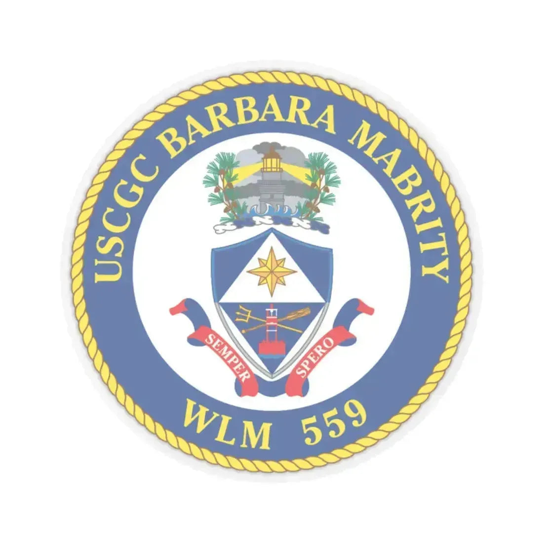 USCGC Barbara Mabrity WLM 559 (U.S. Coast Guard) STICKER Vinyl Kiss-Cut Decal 4 Inch Transparent - The Sticker Space