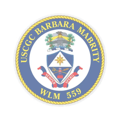 USCGC Barbara Mabrity WLM 559 (U.S. Coast Guard) STICKER Vinyl Kiss-Cut Decal 4 Inch Transparent - The Sticker Space
