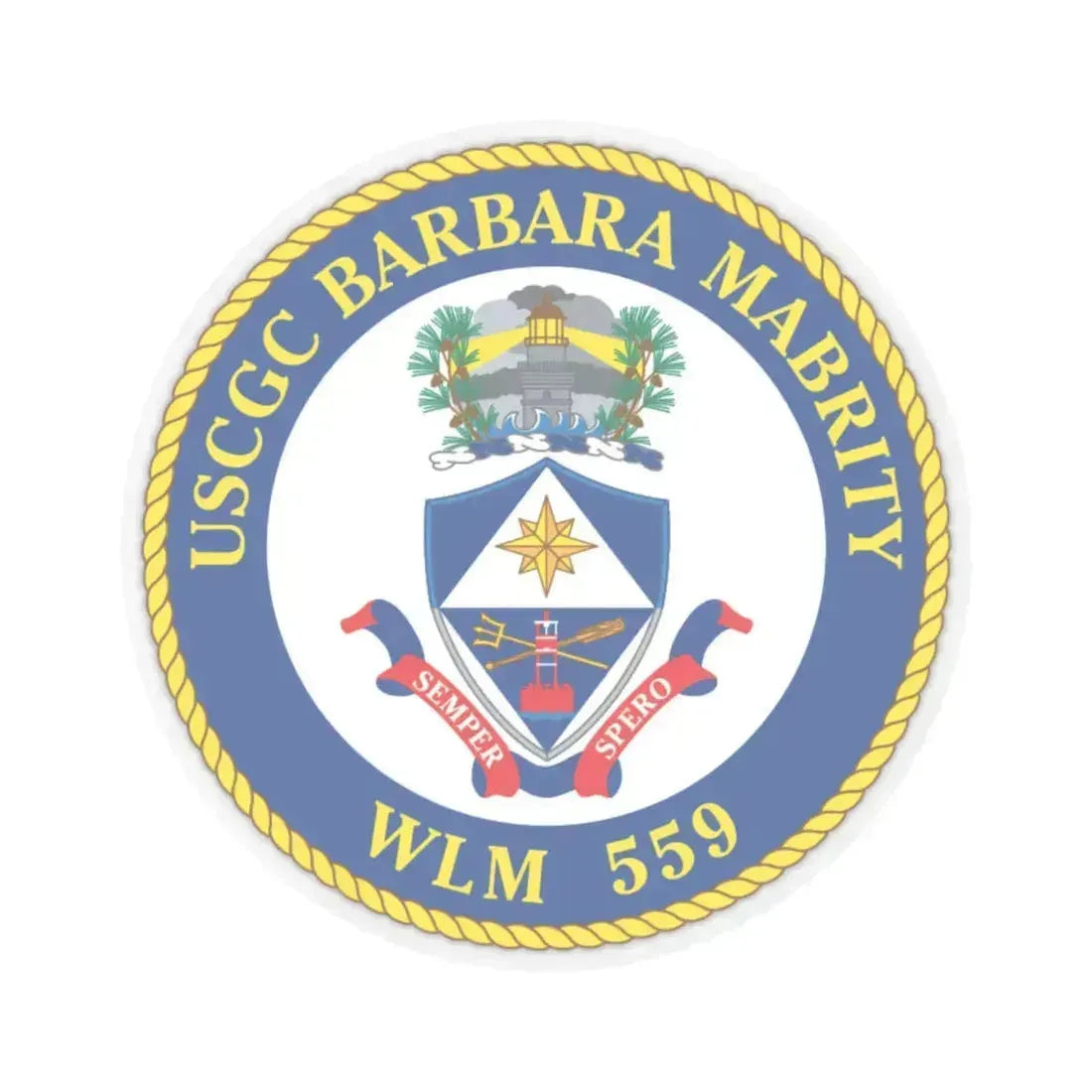 USCGC Barbara Mabrity WLM 559 (U.S. Coast Guard) STICKER Vinyl Kiss-Cut Decal 6 Inch Transparent - The Sticker Space
